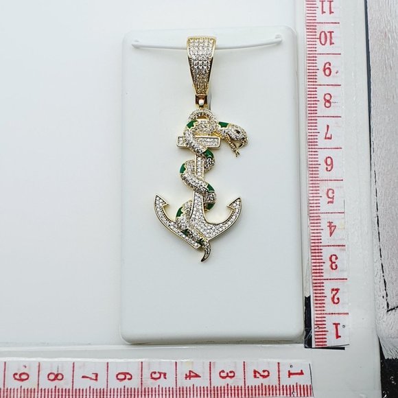 "14K Gold Plated Cubic Zircon Pendant,  EVBRS658 - Picture 10 of 10